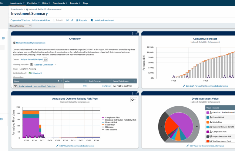 Investment Summary screen shot