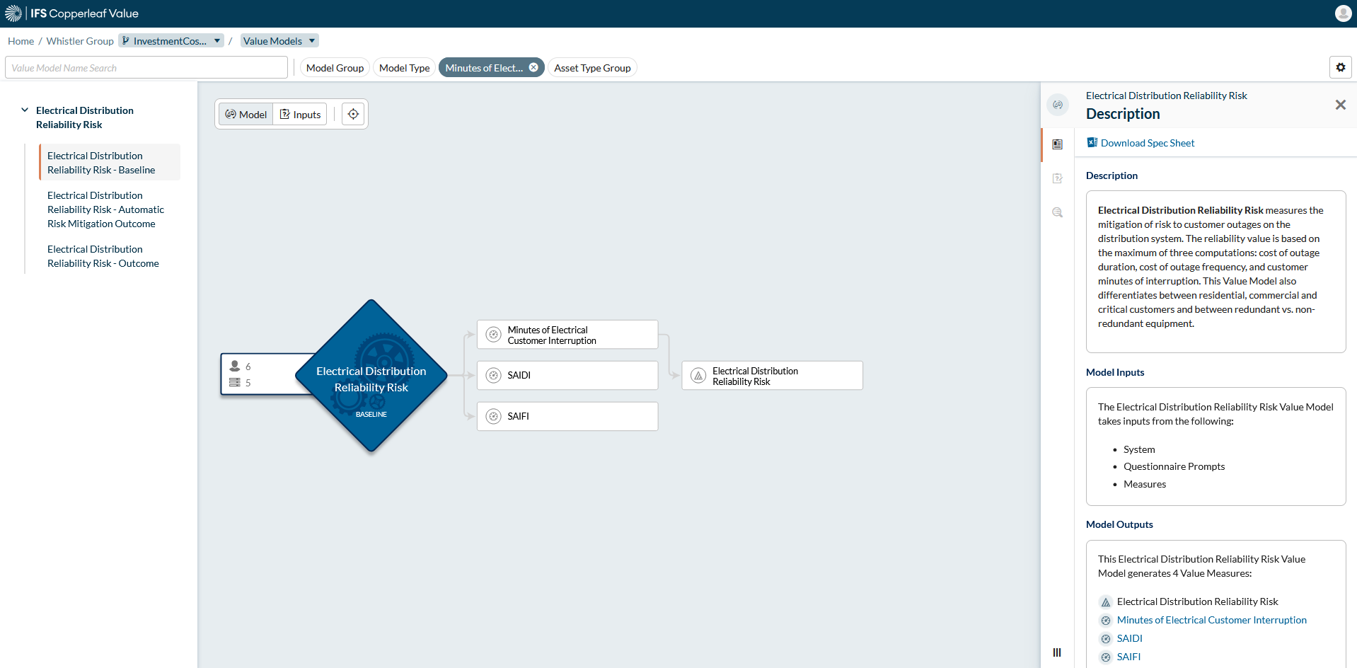 Alt Block Value Model Screen Shot - Copperleaf Decision Analytics